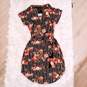 NEW Floral & Lace Striped Dress Sz M